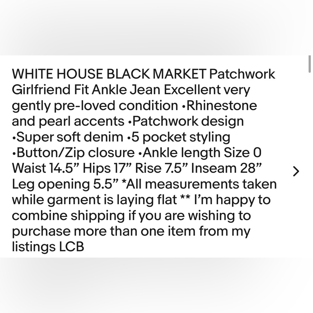 Whbm Distressed Patchwork Girlfriend Ankle Jean S… - image 4